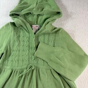 OshKosh Genuine Kids 5T Green Knit Hooded Sweater Dress Toddler St. Patricks Day